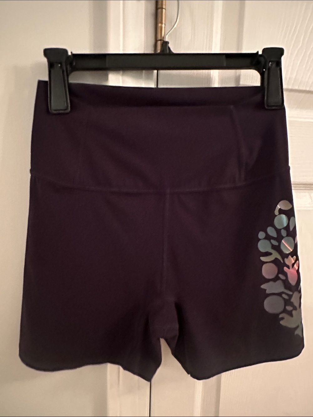 Free People Movement w/ Iridescent Logo High-Waist Dark Ink Biker Short- size M
